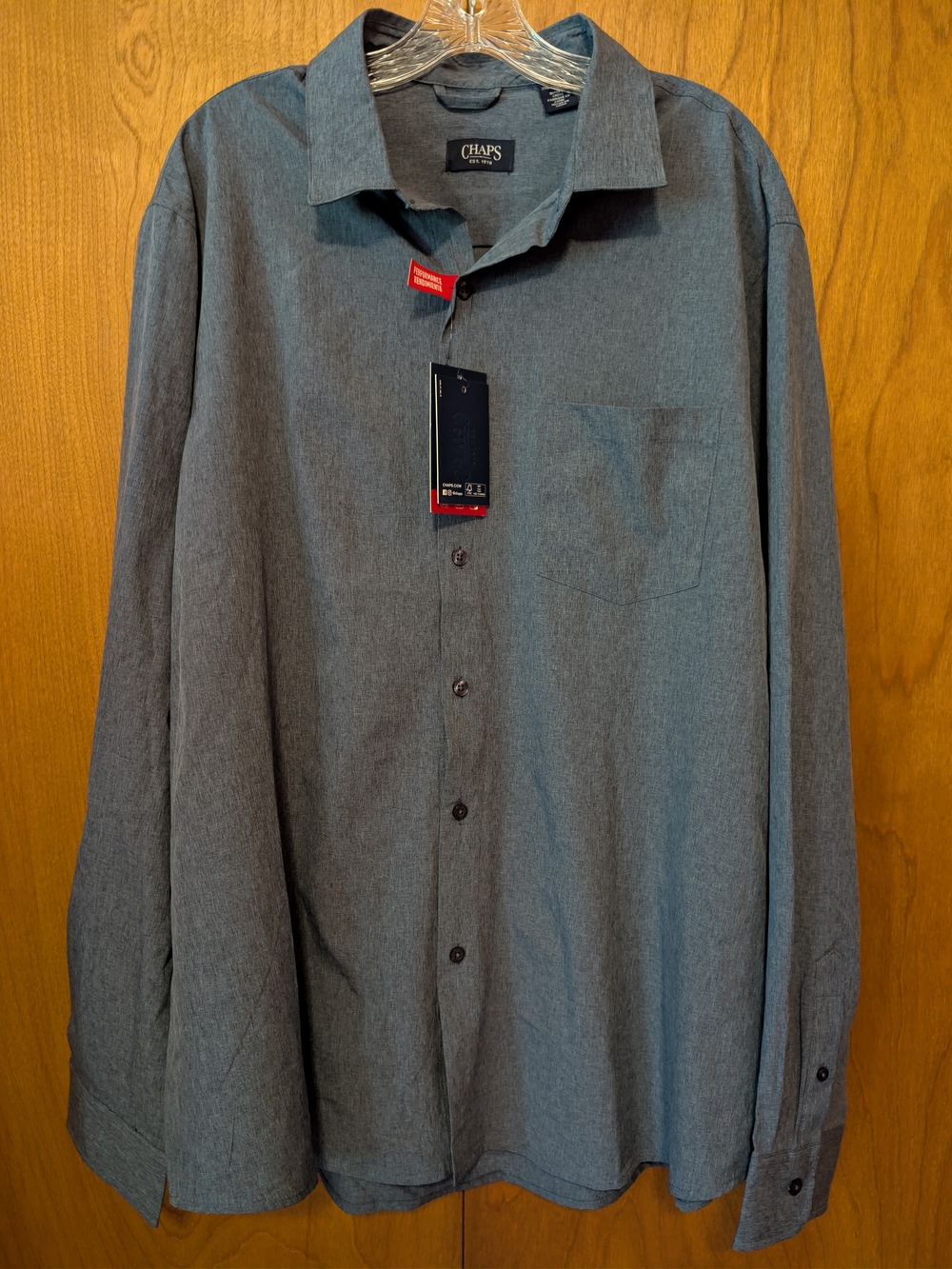 Chaps Men's Nantucket Navy Long-Sleeve Dress Shirt